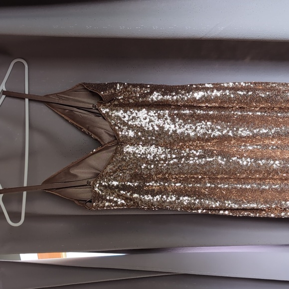 Rose gold sequin dress. - Picture 2 of 5